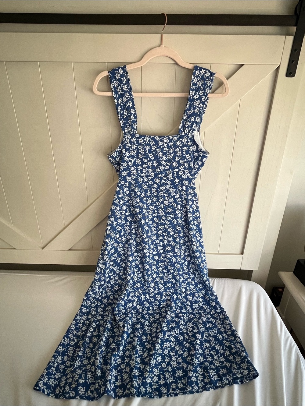 RIHOAS Blue Floral Midi Dress with Wide Straps - Picture 2 of 3